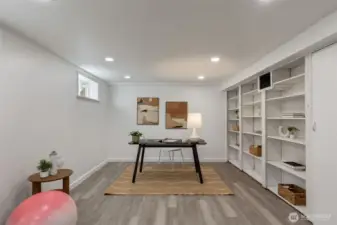 Basement recreation room. Great for a future gym.