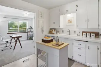 Great functional kitchen is the heart of the home with easy access to your "home office".