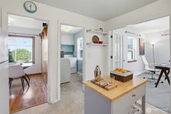 From the kitchen, you have easy access to dining area, utility room and flex room.