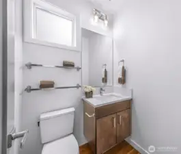 Main level powder room.