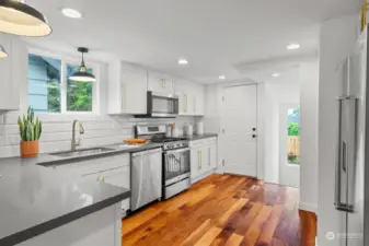 Cook in a bight all-white kitchen!