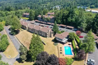 Aerial view of the western portion od the full complex
