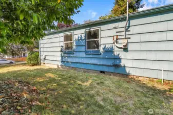 Yard on the south side.