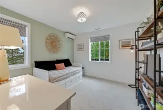Guest room at the other end of the home provides privacy for you, and your guests. Zone mini split for heating and cooling comfort.
