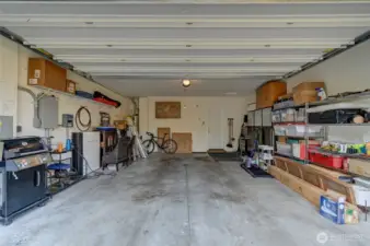 With the furnace in the attic, there is so much additional space in the garage.