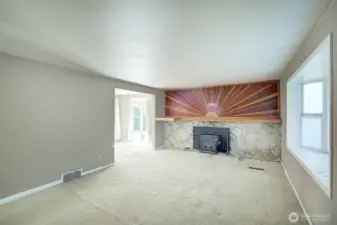 Living room opens to dining room.