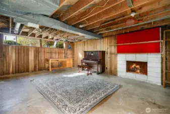 Recreation Room with Fireplace