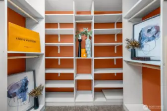 Spacious primary suite walk-in closet