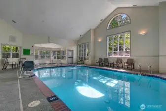 Indoor pool (open year round!) is just one of three pools on the property. One outdoor pool just steps from T302 condo.