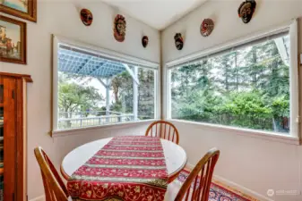 Enjoy this dining area views and light