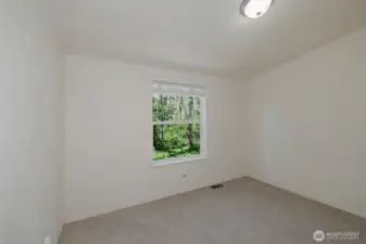 W Facing bedroom to back yard