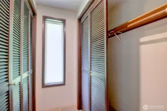 Open closet area in the primary