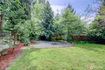 Fire pit area in the private back yard