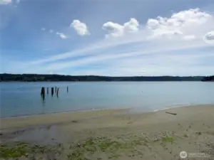 This property offers the opportunity to see orcas, gray whales, bald eagles, and an abundance of other wildlife. Additionally, a sandy beach on Puget Sound is an incredible plus. Mount Rainier, located just beyond Vashon Island, complements the stunning sunrise views.
