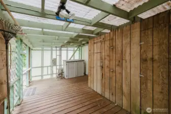 A view of the covered back deck.