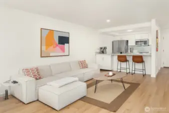 Open, inviting floorplan flows from entry to living space.