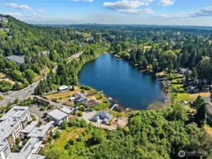 No motor lake perfect for swimming, paddleboarding, fishing or floating! Surrounded by parks and walking trails!