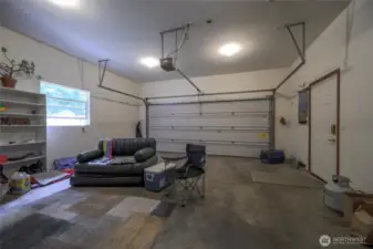 2-Car Garage, currently used as a lounge.