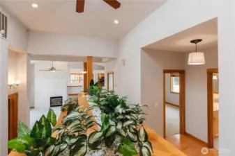 Indoor planter boxes with watering system and skylights