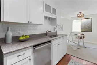 Bright kitchen with flow through