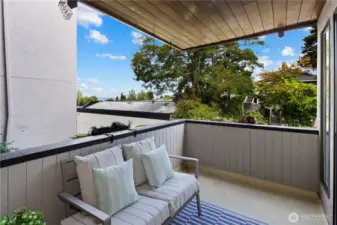 Lovely west facing deck, sunsets peek a boo views