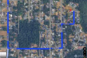 Easy route to home from Military road.