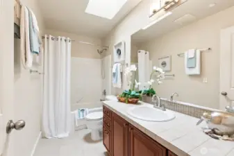 Full bath on second level.