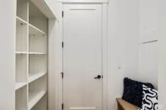 Garage Door Entry w/ Mudroom Space.