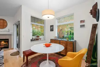 Formal dining space is adjacent to the living room and has a lovely outlook.