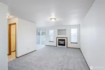 Living room with gas fireplace