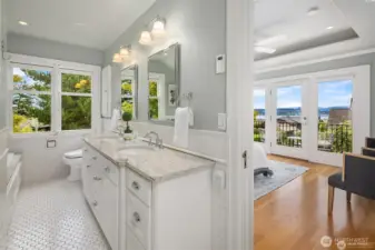 Remodeled primary bath.