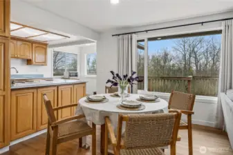 Dining Room with beautiful views towards the sunset
