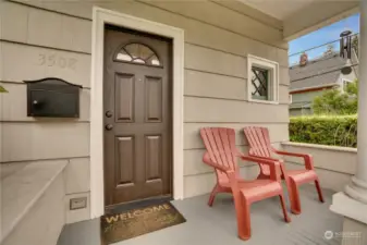 Front porch greets you upon entry.