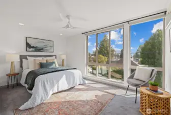 Large primary bedroom with en suite and walk-in closet