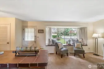 Big picture window has built in window seat