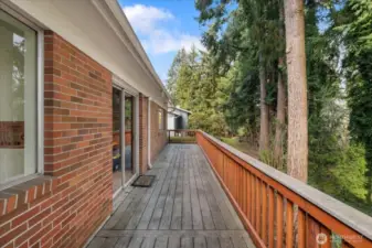 Spacious deck off of dining area