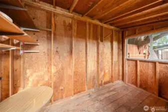 Interior of one of the 2 sheds.
