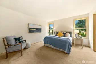 Upstairs retreat offers spacious bedrooms designed for comfort, privacy, and separation from main living areas.