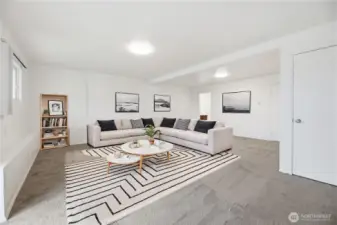 Virtually staged as second living space.