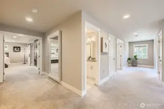 Wide and open 2nd story hallway