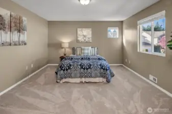 Large upper level second bedroom with walk in closet.
