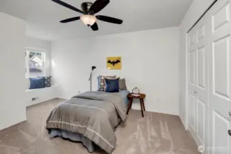 Third upstairs bedroom provides plenty of space for a flexible lifestyle such as a dedicated workspace.