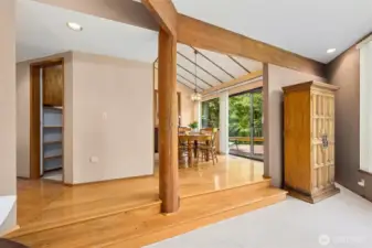 Dining room off formal living area, with sliding door to the deck.