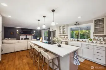 Updated kitchen with large island