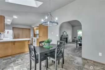 Entertaining is easy with the dining room open to the kitchen and the living room.