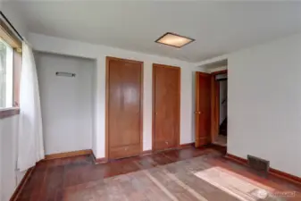 Closet space in one of the downstairs bedrooms