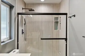 Meticulous attention to detail went into the shower’s design.