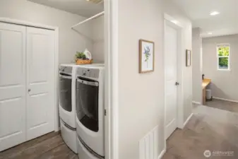 Maxima Maytag Steam Washer and Dryer on Pedestal Stands.
