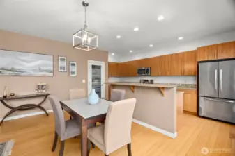 Dining space can accommodate an even larger table if needed