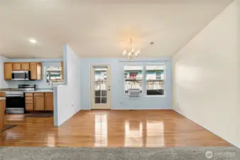Spacious dining area open to the kitchen—great for family meals or hosting guests.